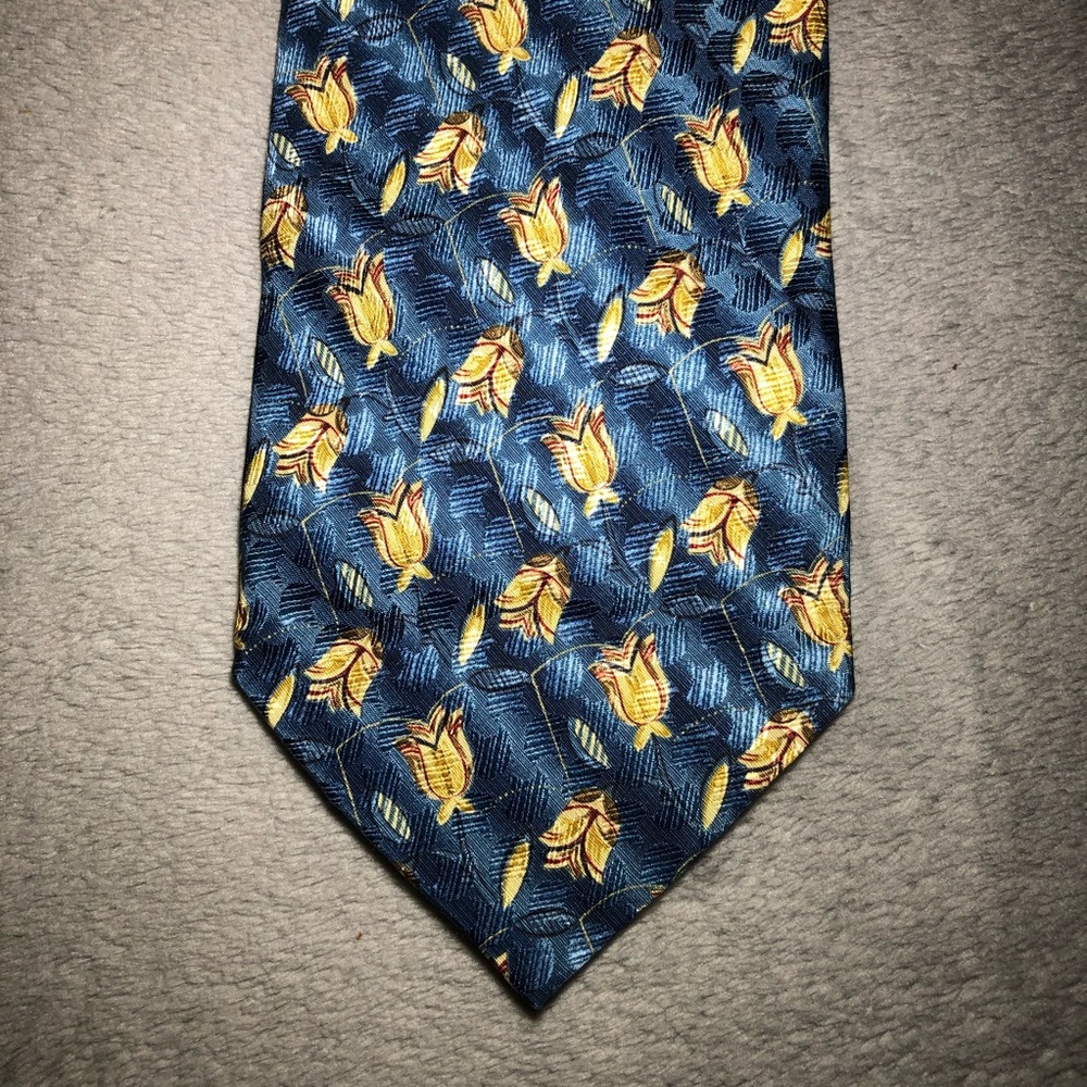 Ermenegildo Zegna Vintage Floral Tie Italy Silk